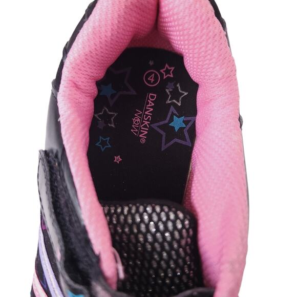 Girls Sneakers Size 4 Danskin Black, Hook and Loop Closure Athletic Shoes - Picture 6 of 7